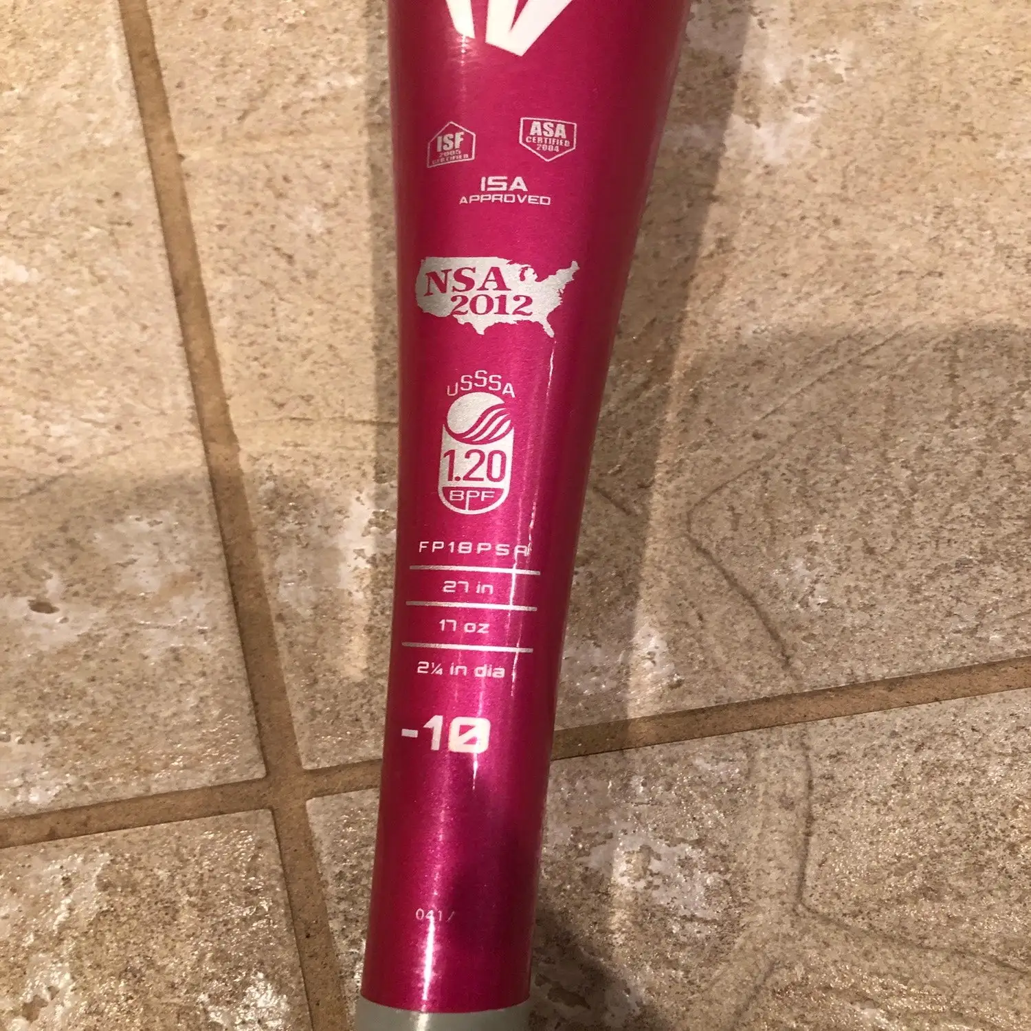 Used Easton Pink Sapphire Alloy Bat -10 17OZ 27" 7 Used Easton Pink Sapphire Alloy Bat -10 17OZ 27" - Image 5